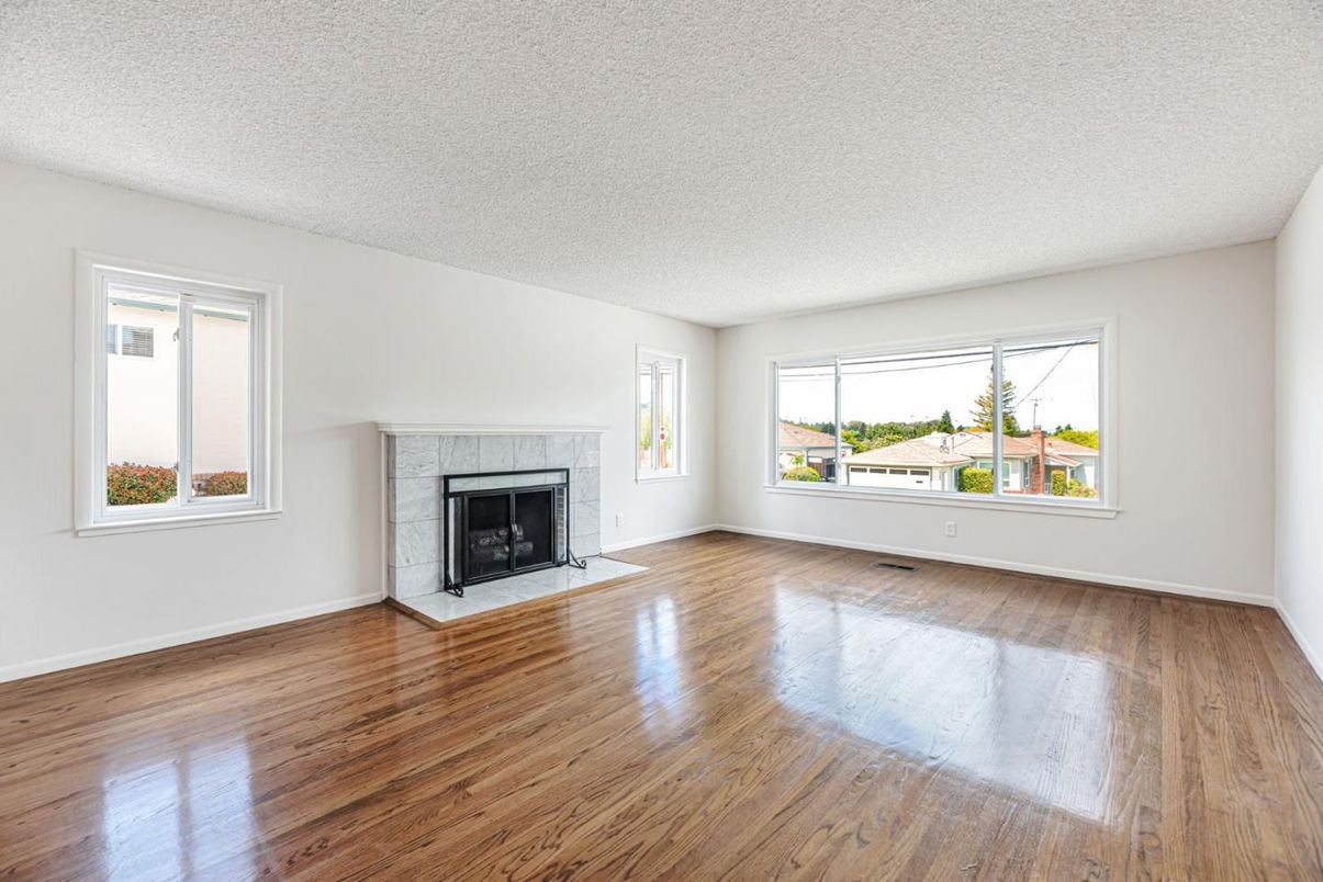 Empty room, Fireplace, Interior, Wood Texture Flooring