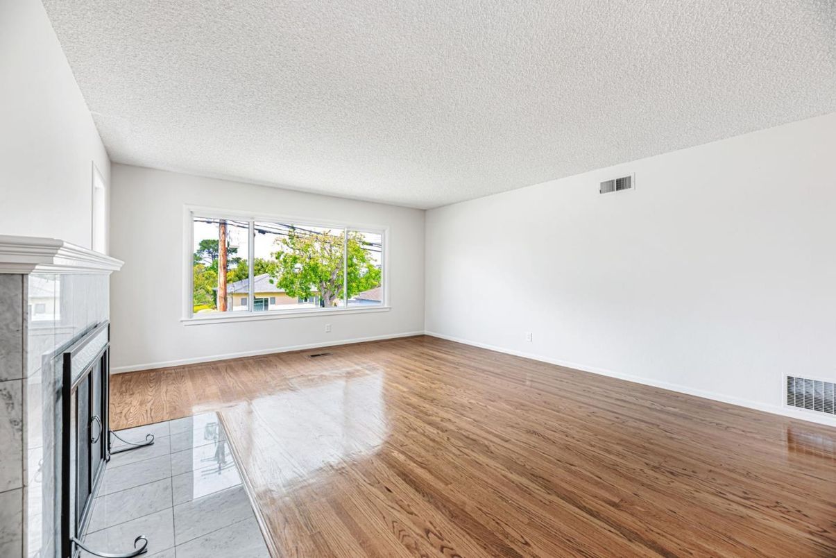 Empty room, Fireplace, Interior, Wood Texture Flooring
