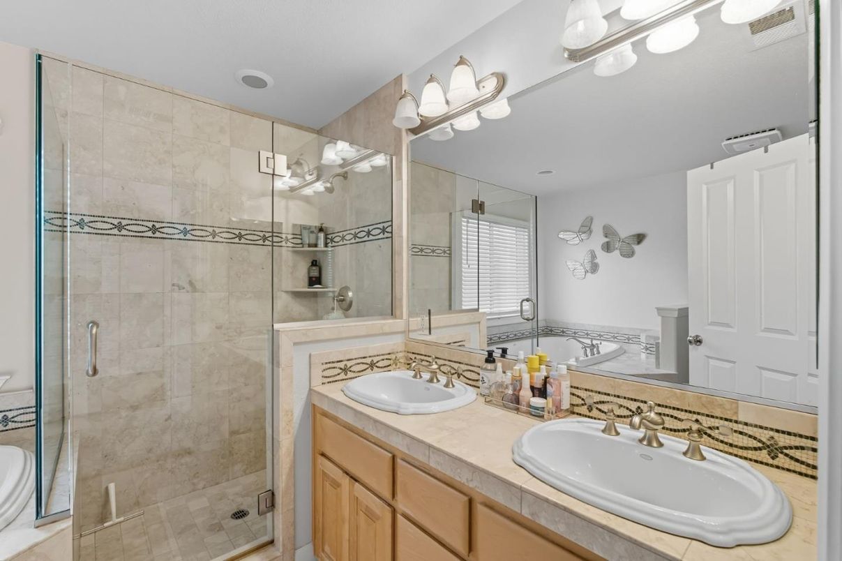 Bathroom, Dual Sink Vanities, Glass Shower, Interior
