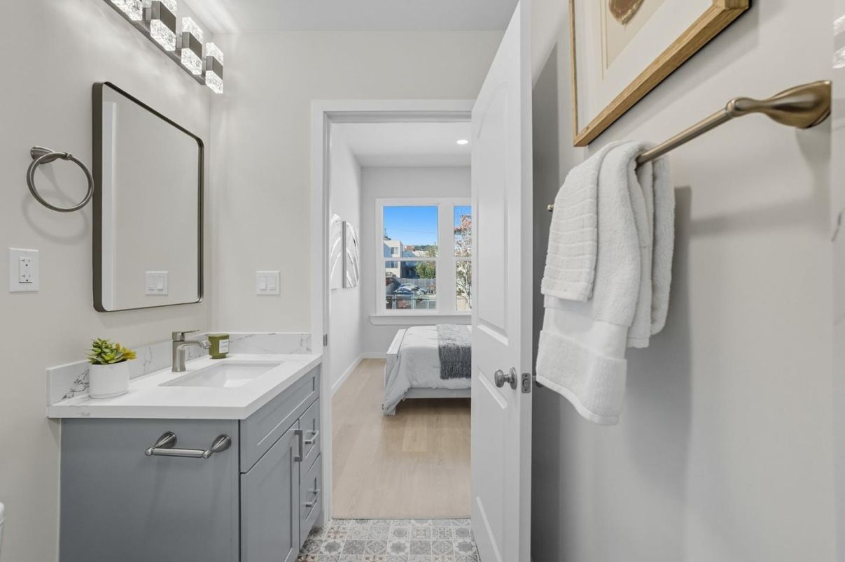 Bathroom, Bedroom, Interior, Recessed Lighting, Wood Texture Flooring
