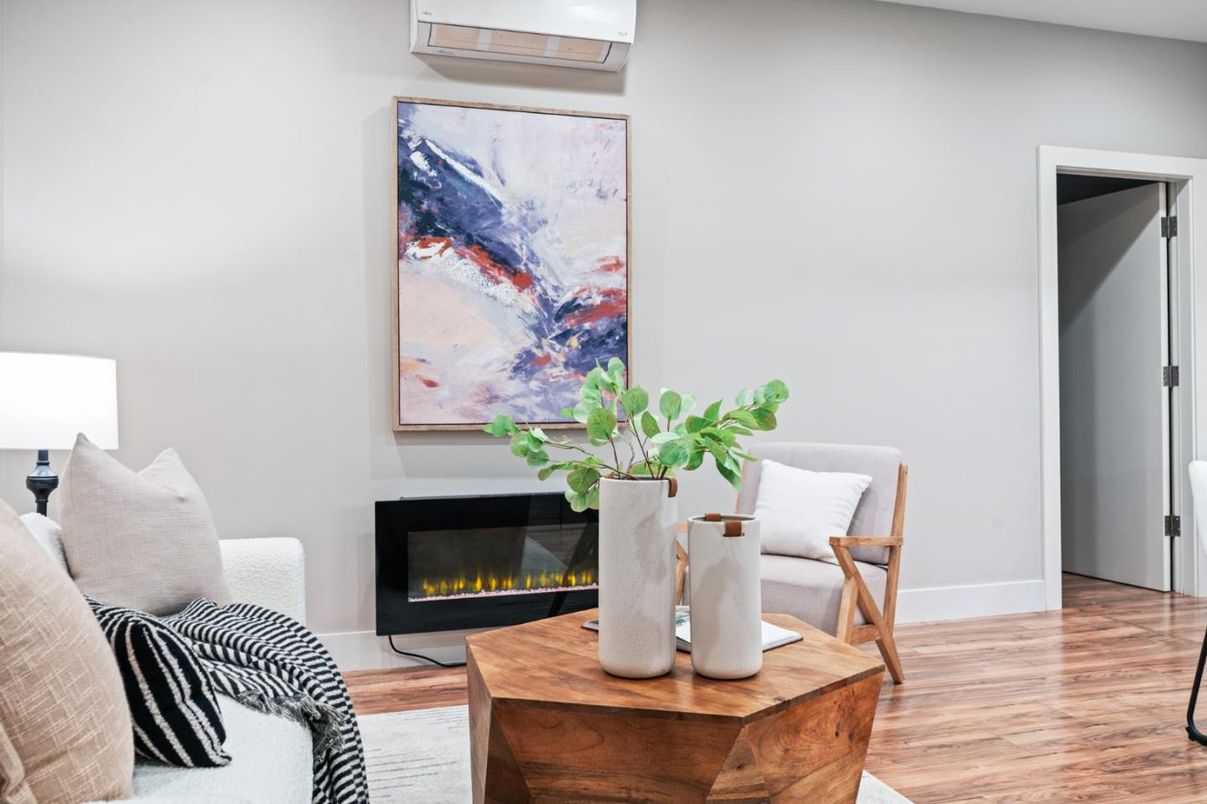 Fireplace, Interior, Wood Texture Flooring