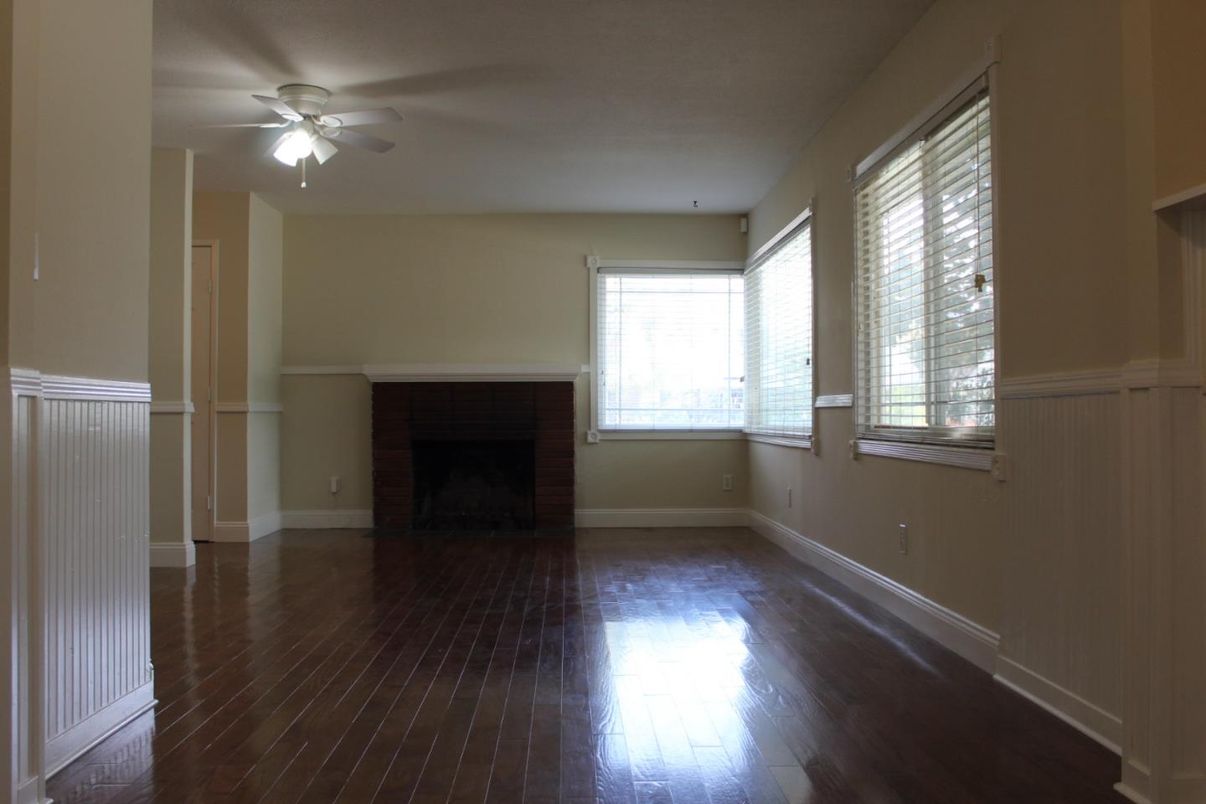 Empty room, Fireplace, Interior, Wood Texture Flooring
