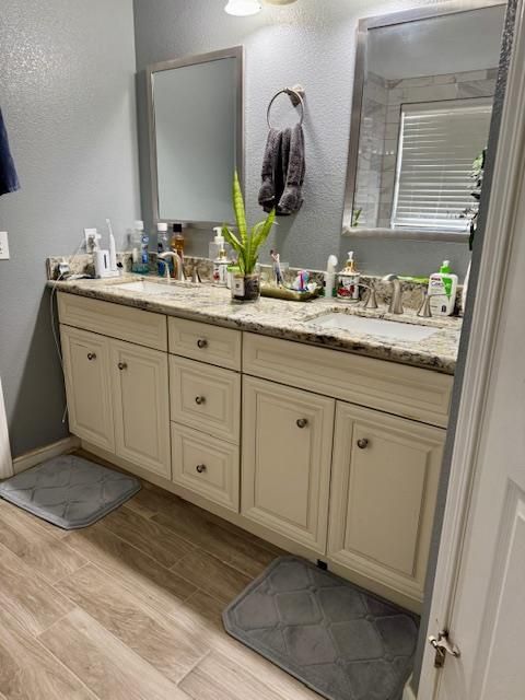 Bathroom, Dual Sink Vanities, Interior, Wood Texture Flooring