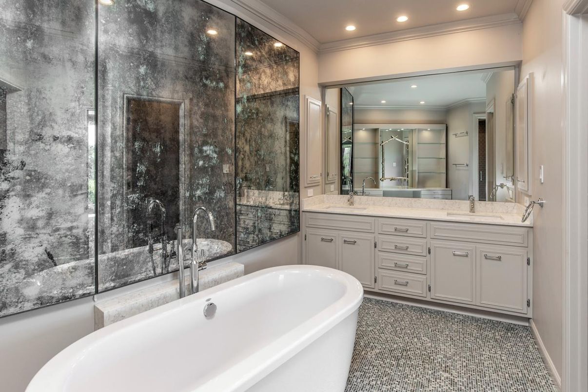 Bathroom, Dual Sink Vanities, Free Standing Baths, Glass Shower, Interior, Recessed Lighting