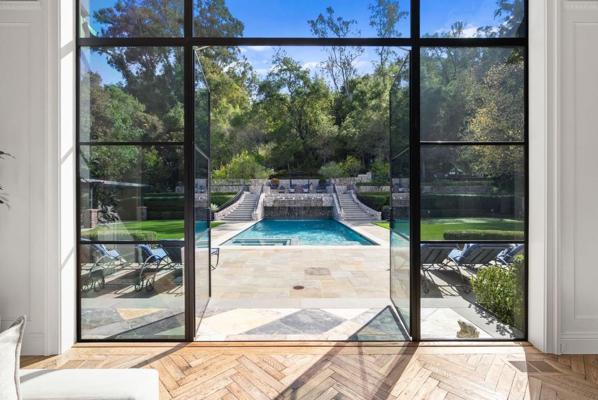 Interior, Pool, Sun Room, Wood Texture Flooring