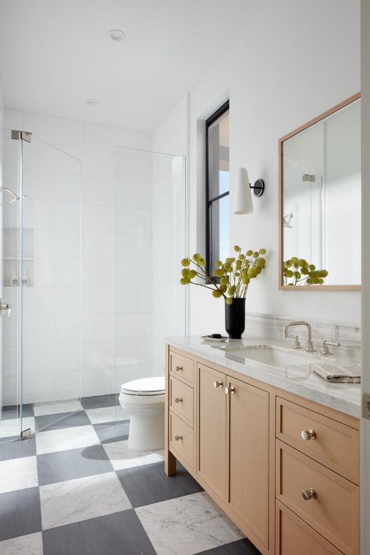 Bathroom, Glass Shower, Interior, Marble, Recessed Lighting
