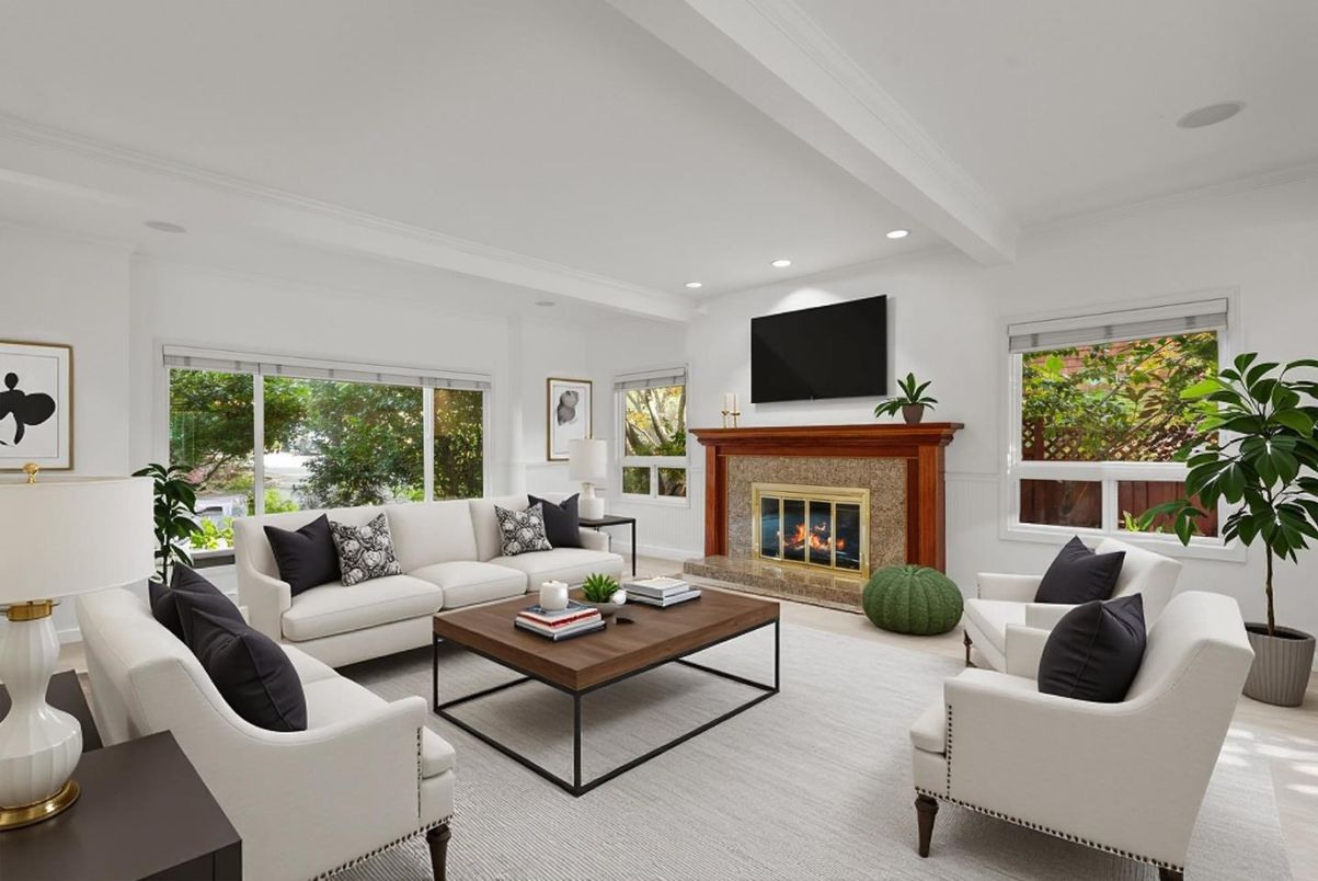 Fireplace, Interior, Living room, Recessed Lighting