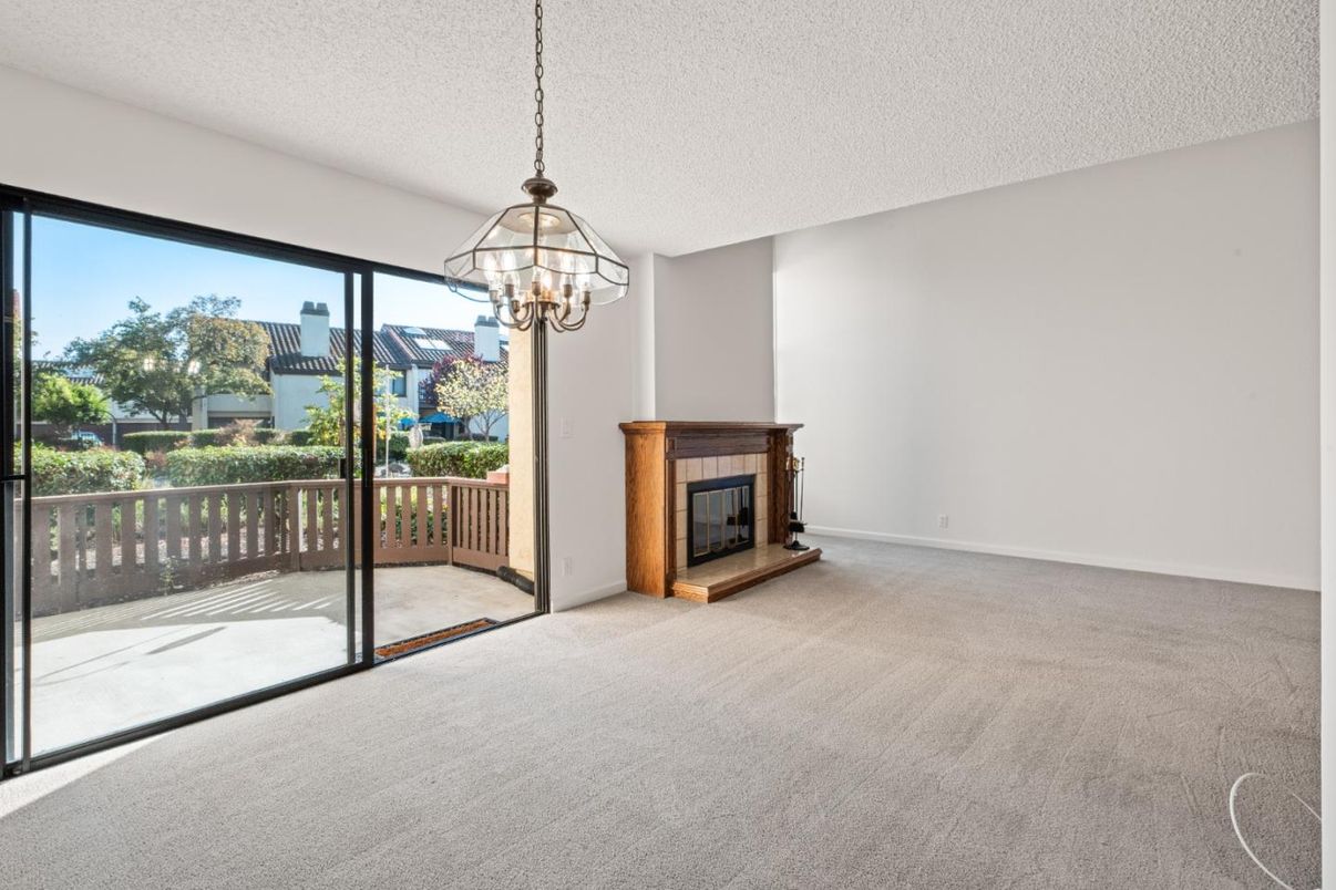 Chandelier, Empty room, Fireplace, Interior, Pendant Lights
