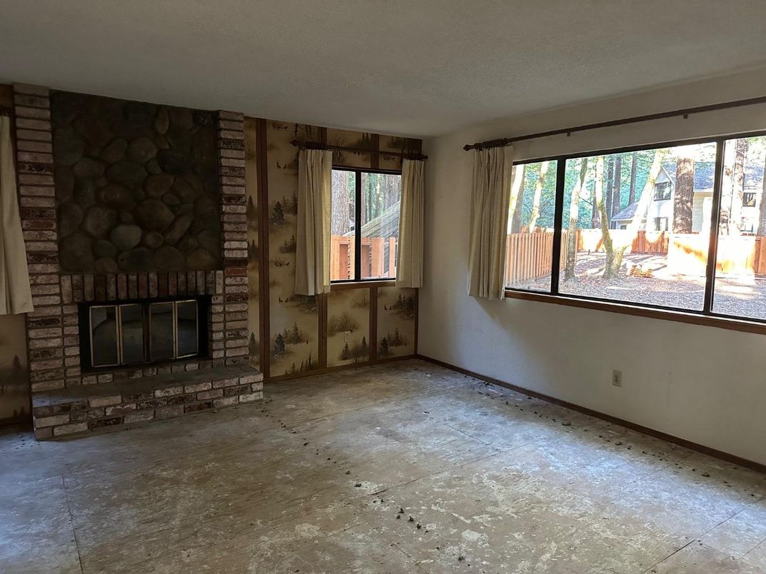 Empty room, Fireplace, Interior, Stone Walls
