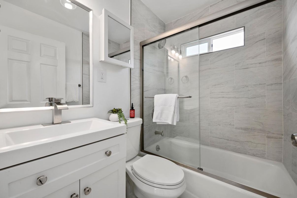 Bathroom, Glass Shower, Interior, Marble Walls