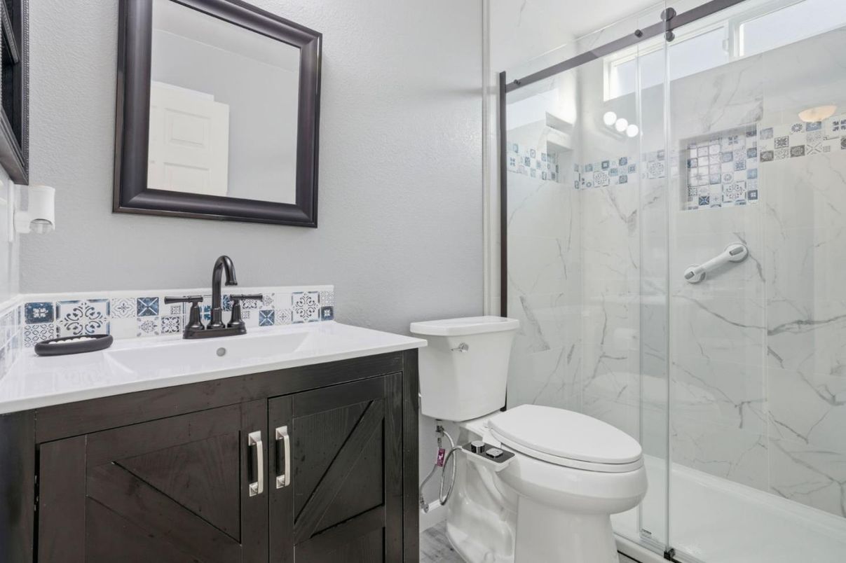 Bathroom, Glass Shower, Interior, Marble Walls