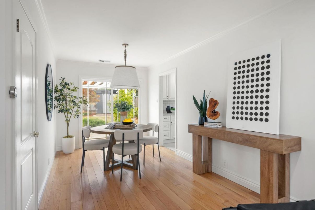Dining room, Interior, Wood Texture Flooring