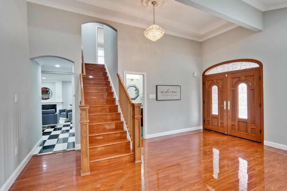 Chandelier, Interior, Pendant Lights, Recessed Lighting, Wood Texture Flooring