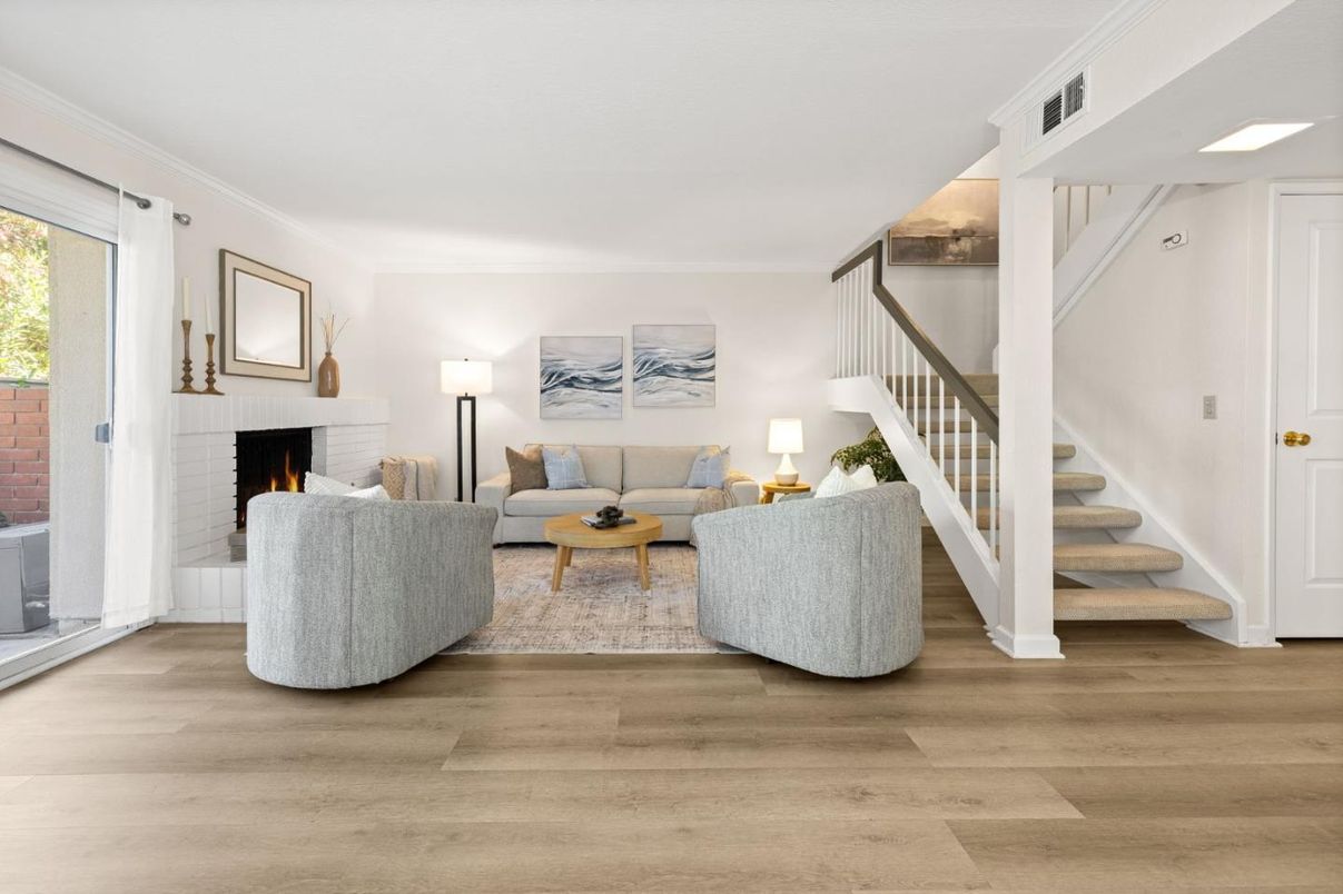 Fireplace, Interior, Living room, Wood Texture Flooring