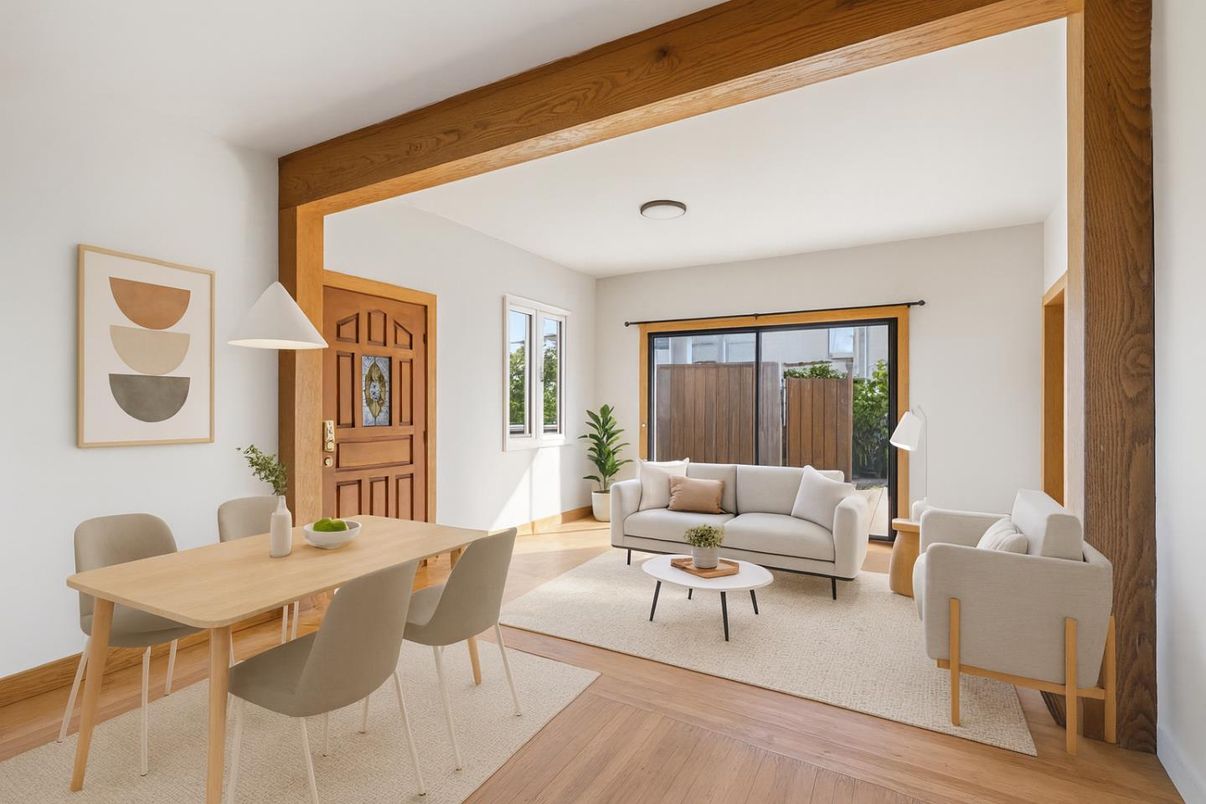 Dining room, Interior, Living room, Wooden Beams, Wood Texture Flooring