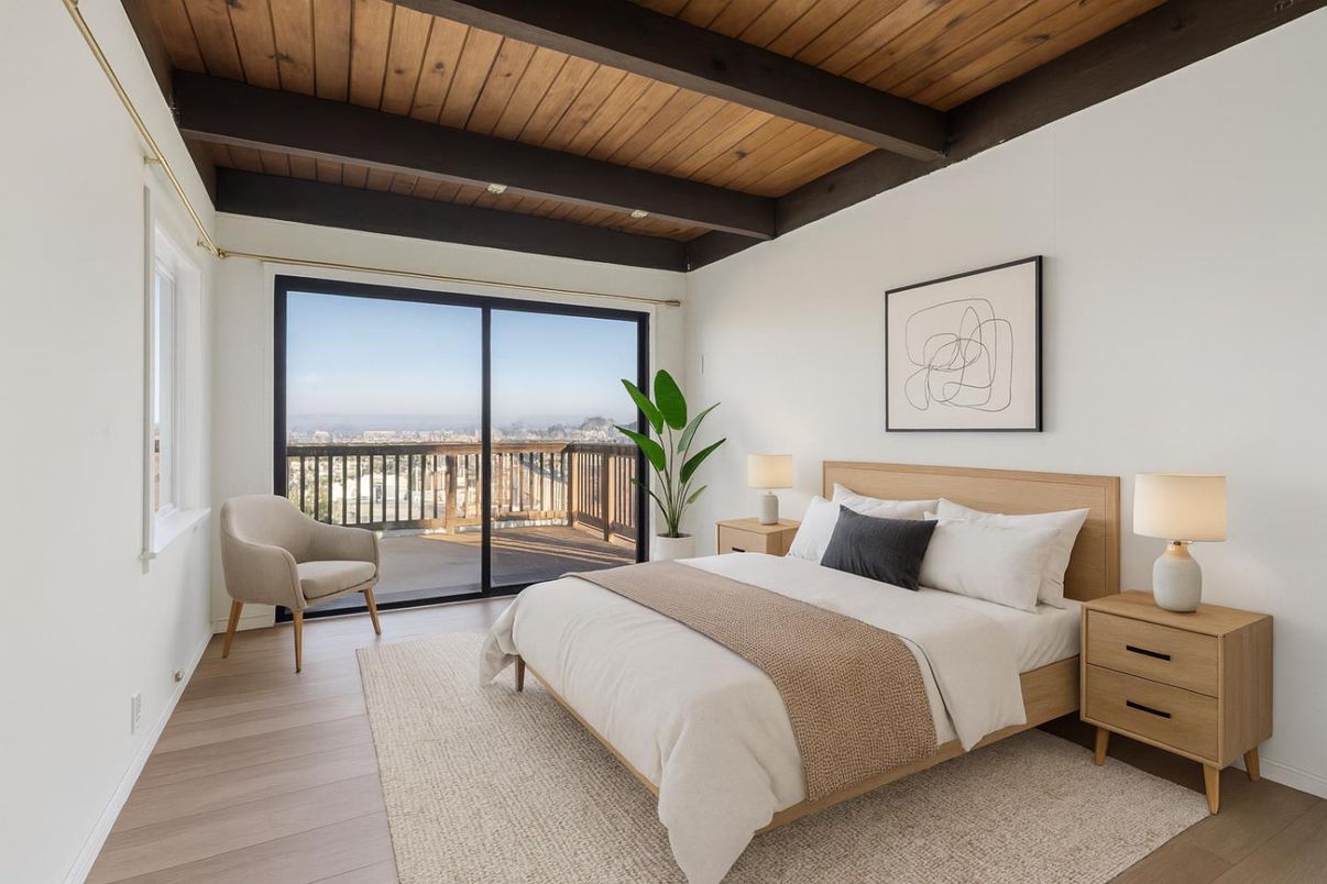 Bedroom, Interior, Wooden Beams, Wooden Ceilings, Wood Texture Flooring
