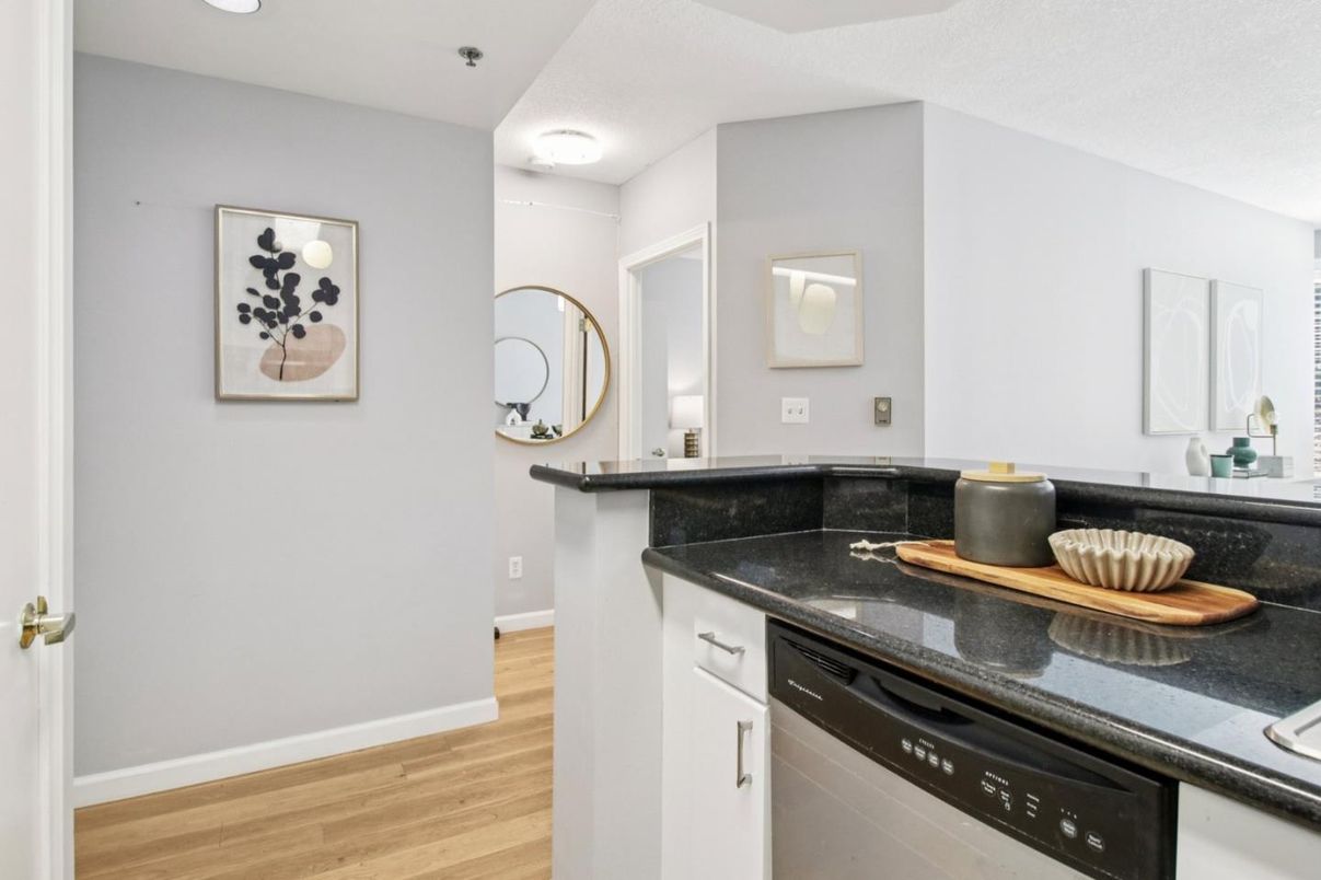 Interior, Kitchen, Recessed Lighting, Wood Texture Flooring