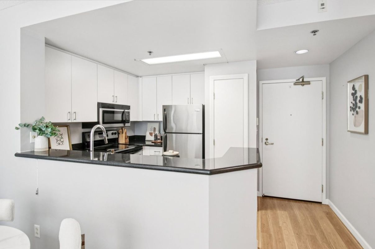 Interior, Kitchen, Recessed Lighting, Wood Texture Flooring