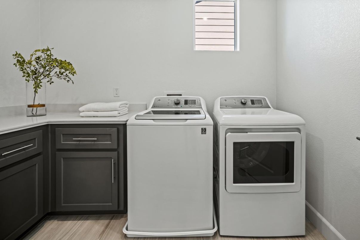 Interior, Washer, Wood Texture Flooring
