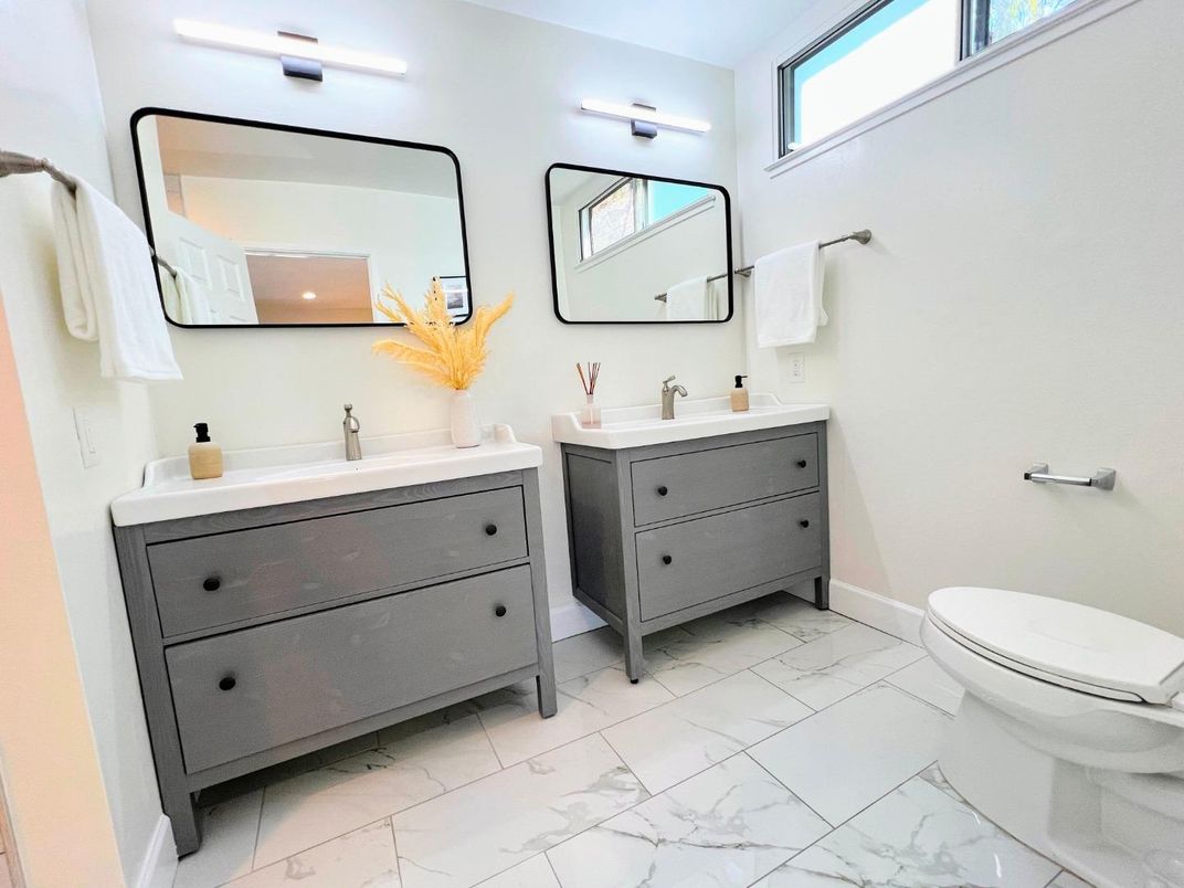 Bathroom, Dual Sink Vanities, Interior, Marble