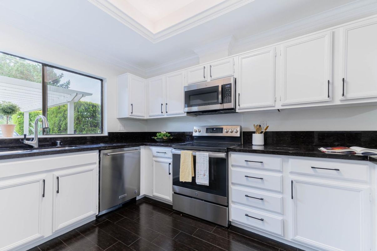 Interior, Kitchen, Stainless Steel Appliances, Wood Texture Flooring