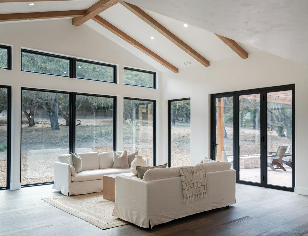 Interior, Living room, Recessed Lighting, Wooden Beams, Wood Texture Flooring