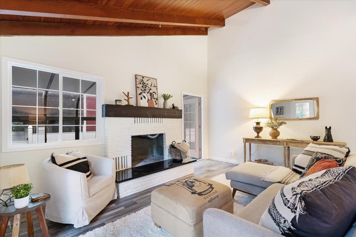 Fireplace, Interior, Living room, Wooden Beams, Wooden Ceilings, Wood Texture Flooring