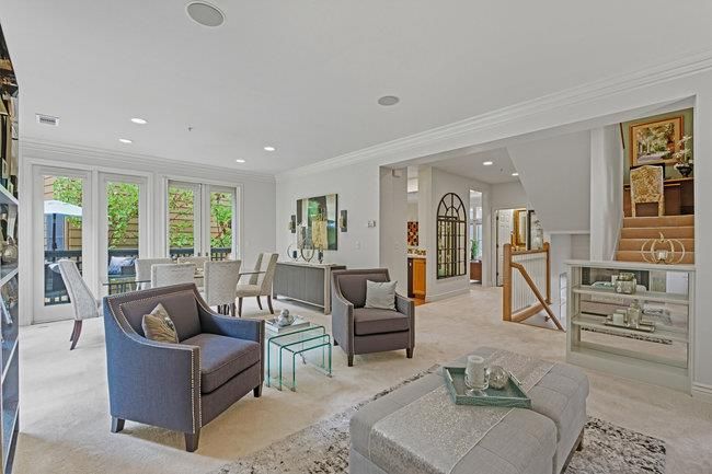 Dining room, Fireplace, Interior, Living room, Recessed Lighting