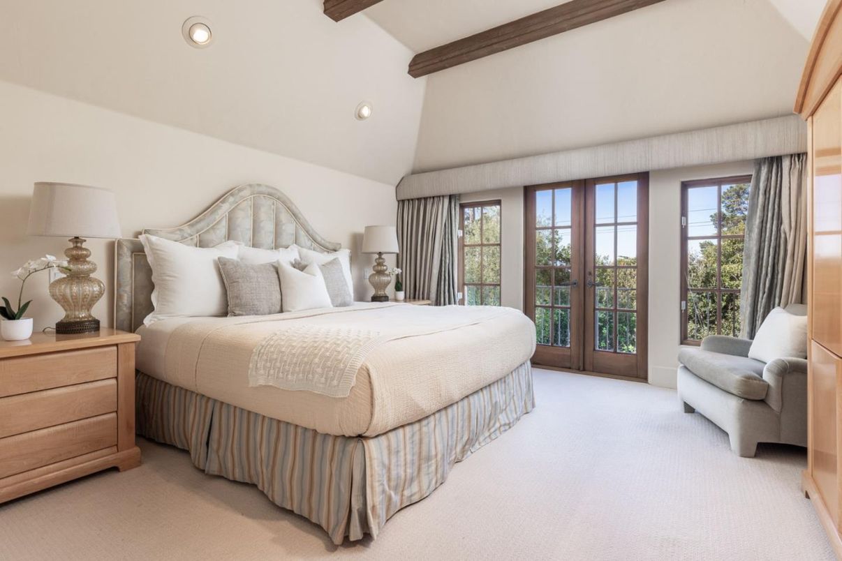 Bedroom, Interior, Recessed Lighting, Wooden Beams
