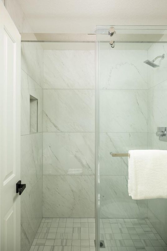 Bathroom, Glass Shower, Interior, Marble Walls