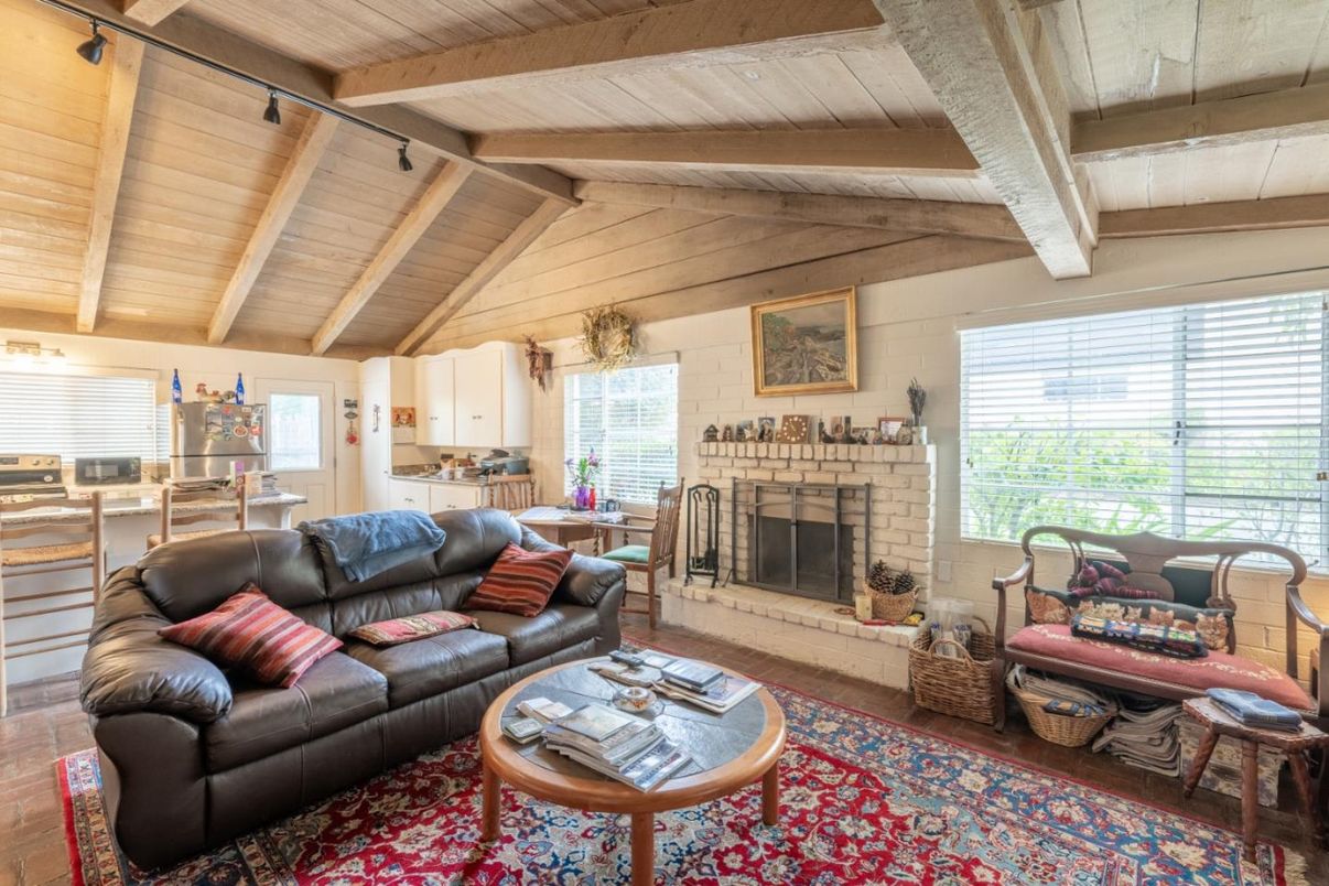 Fireplace, Interior, Kitchen, Living room, Wooden Beams, Wooden Ceilings, Wood Texture Flooring