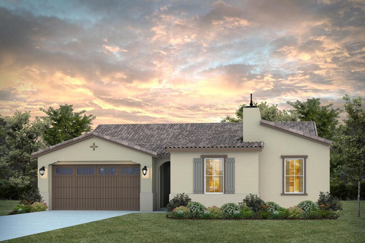 Attached, Exterior, Facade, Spanish Mediterranean