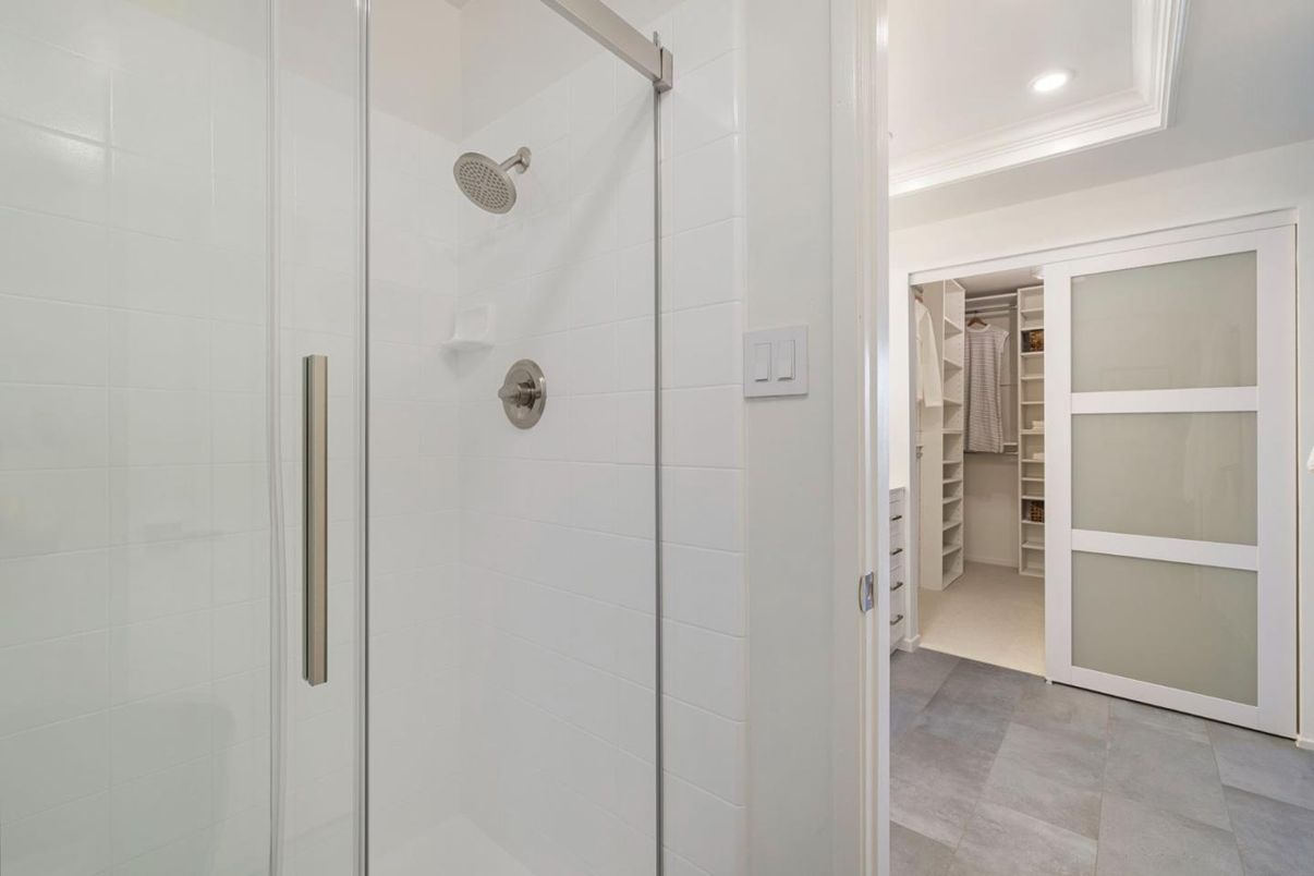 Bathroom, Glass Shower, Interior, Recessed Lighting, Walk-in Closets