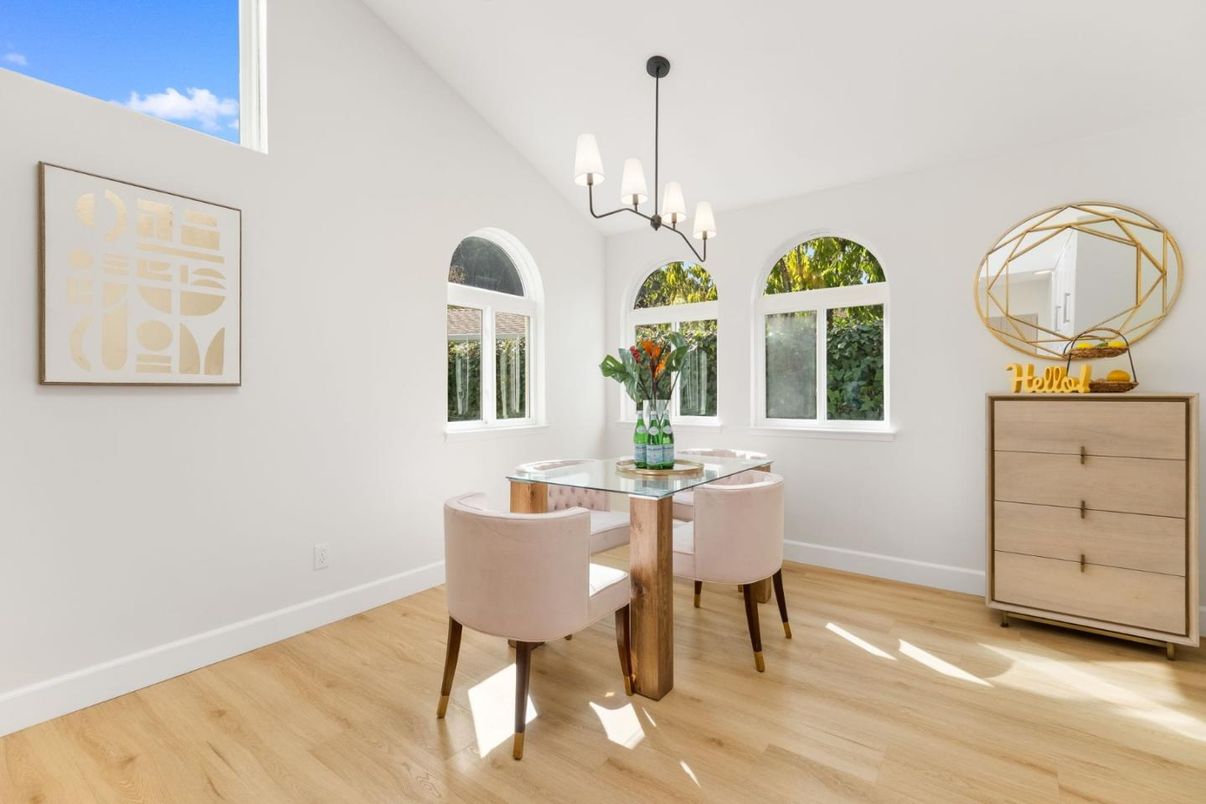 Chandelier, Dining room, Interior, Wood Texture Flooring