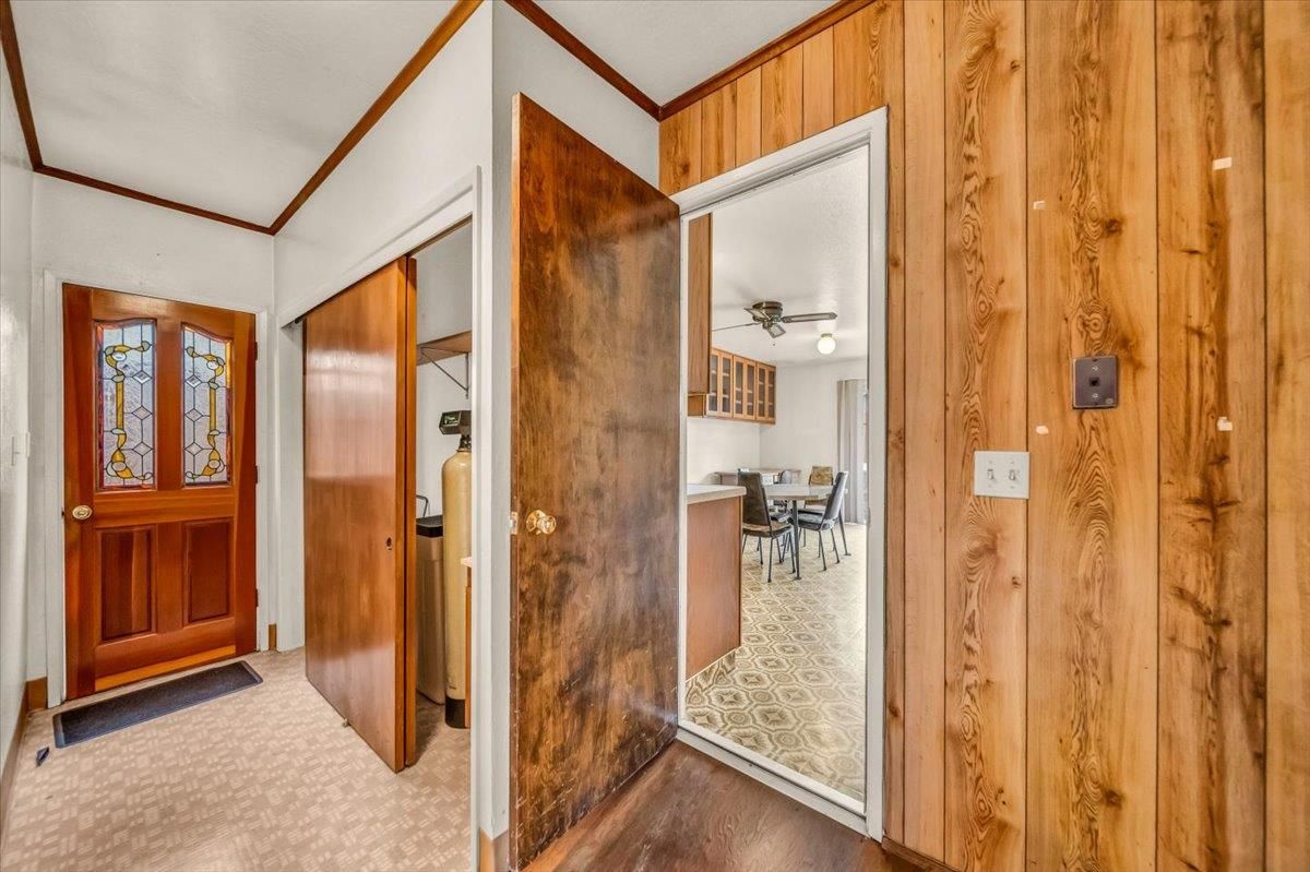 Dining room, Interior, Wood Texture Flooring, Wooden Walls