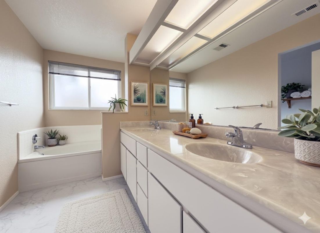 Bathroom, Dual Sink Vanities, Interior, Marble