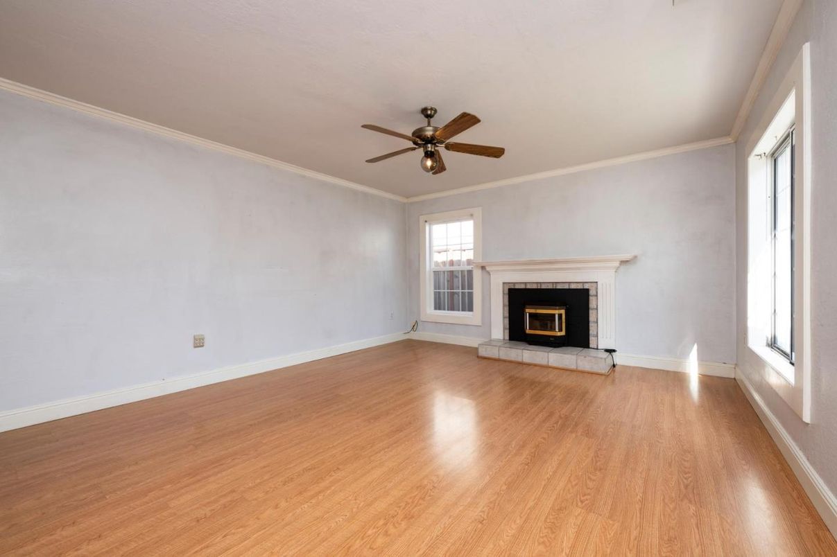 Empty room, Fireplace, Interior, Wood Texture Flooring