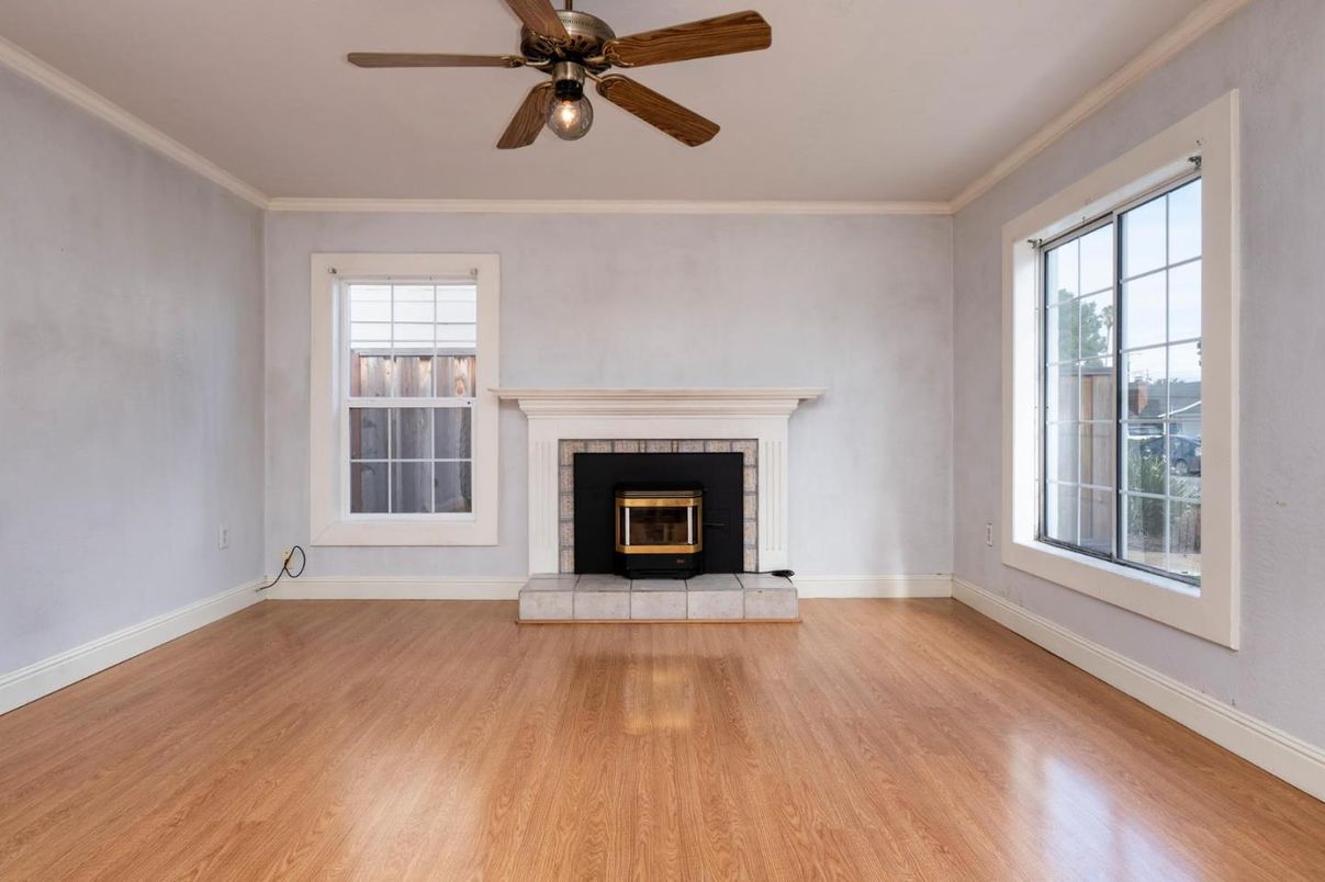 Empty room, Fireplace, Interior, Wood Texture Flooring