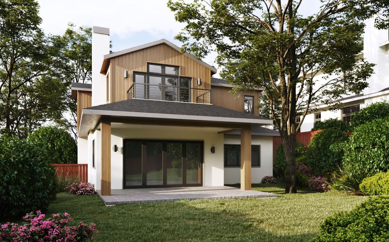 Attached, Backyard, Exterior, Facade, Farmhouse