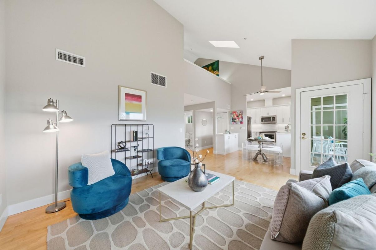Interior, Kitchen, Living room, Stainless Steel Appliances, Wood Texture Flooring
