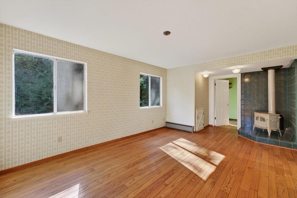 Empty room, Fireplace, Interior, Wood Texture Flooring