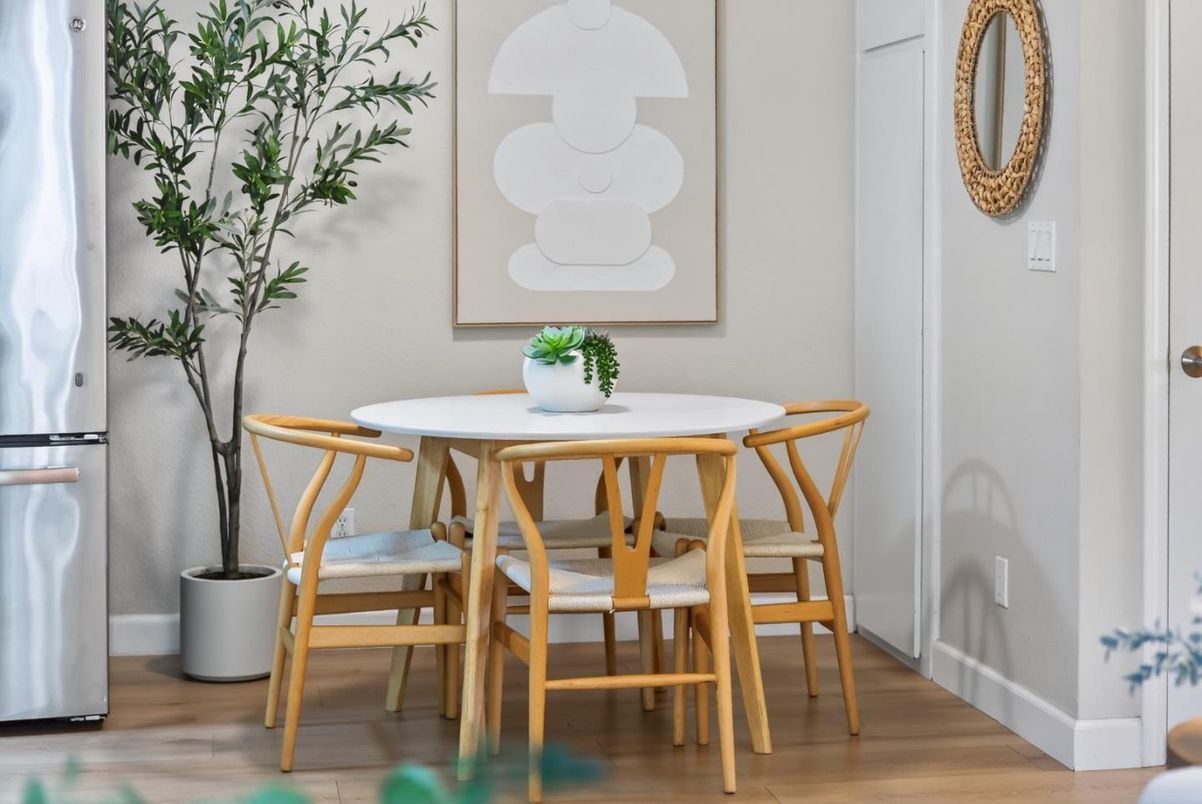 Dining room, Interior, Wood Texture Flooring