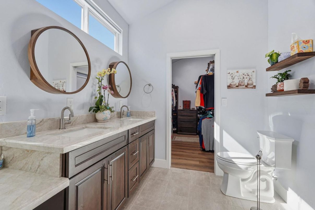 Bathroom, Dual Sink Vanities, Interior, Wood Texture Flooring