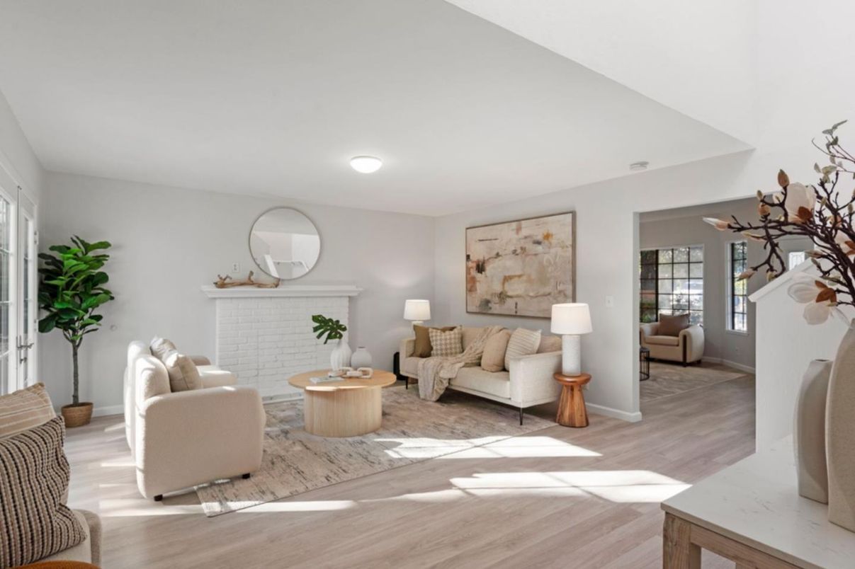 Fireplace, Interior, Living room, Wood Texture Flooring