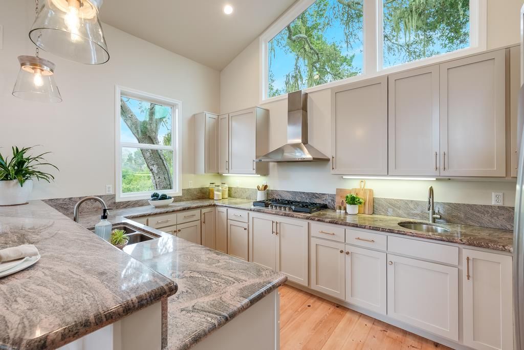 Interior, Kitchen, Recessed Lighting, Wood Texture Flooring