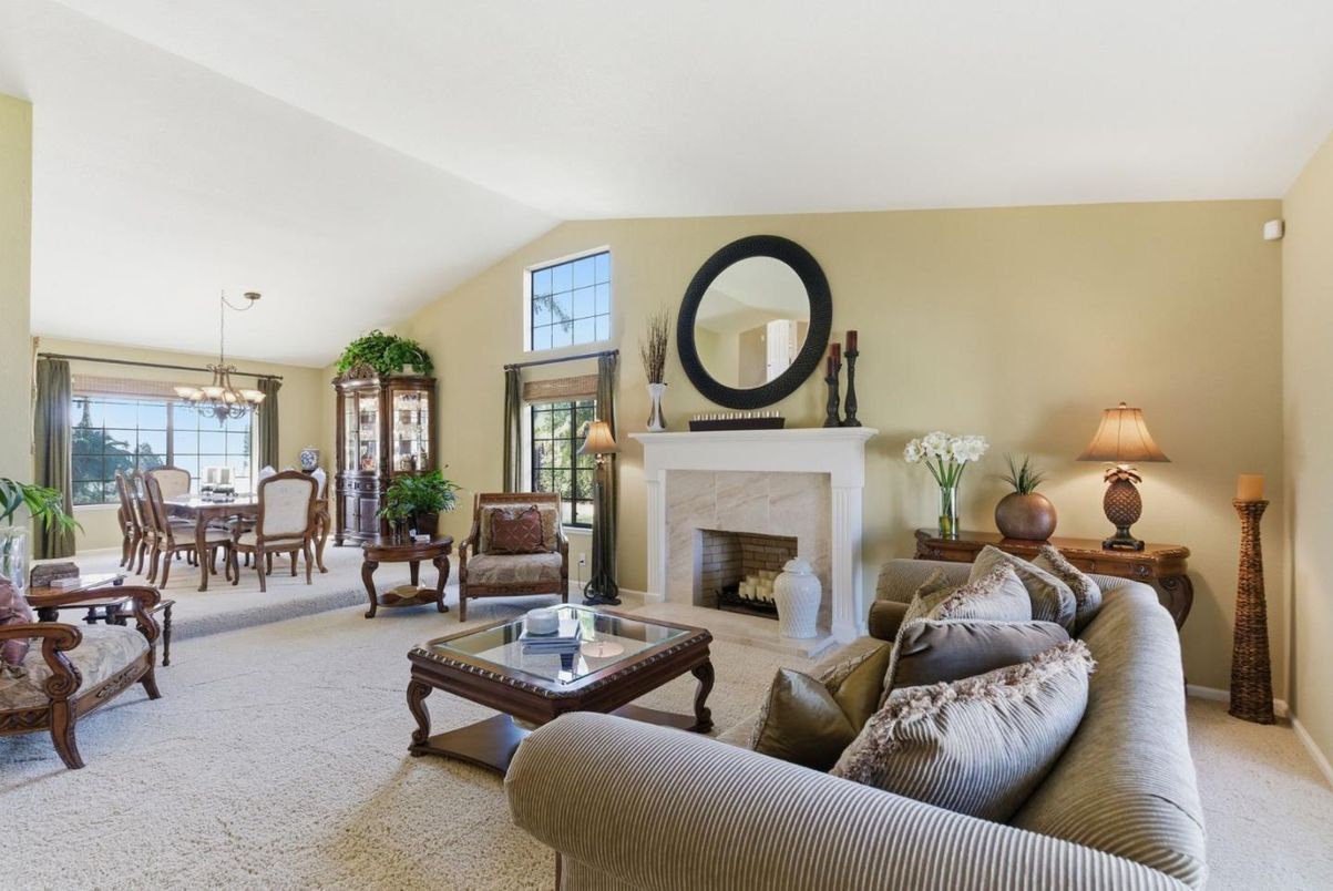 Chandelier, Dining room, Fireplace, Interior, Living room