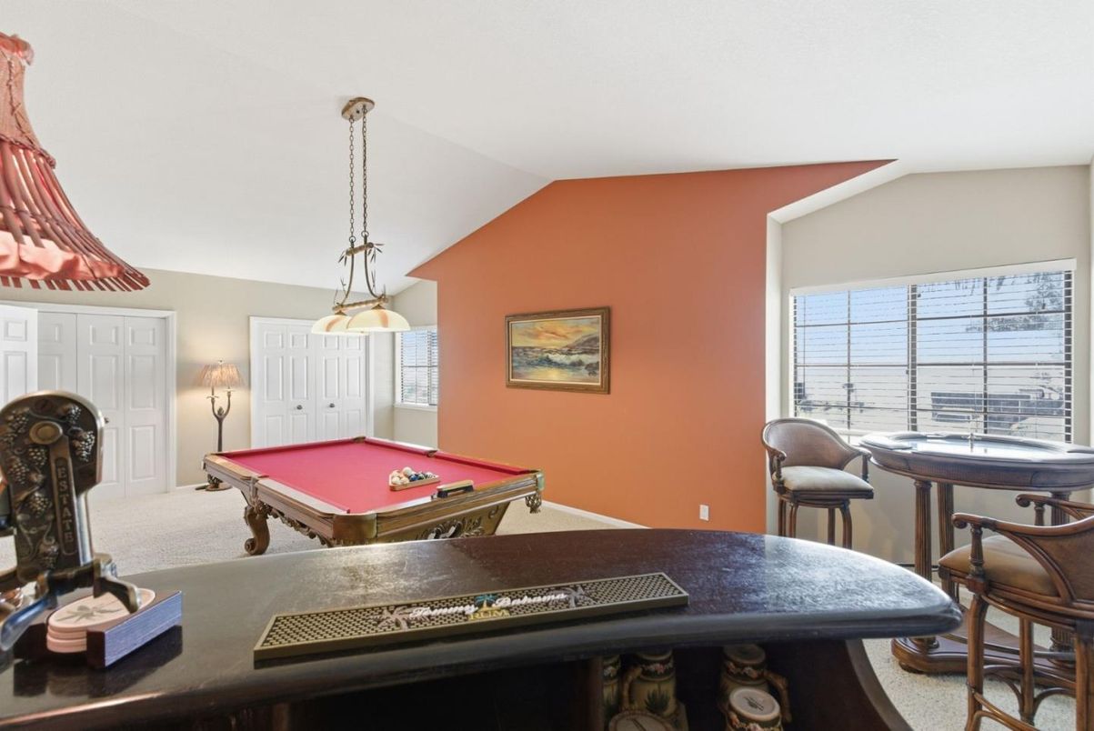 Billiard Table, Game Room, Interior, Pendant Lights