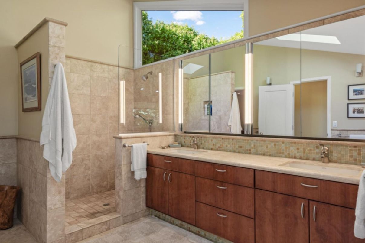 Bathroom, Dual Sink Vanities, Glass Shower, Interior