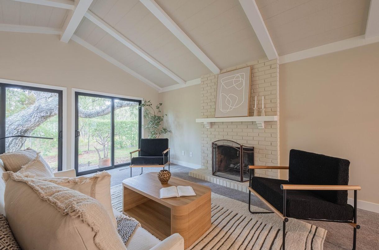 Fireplace, Interior, Living room, Stone Walls