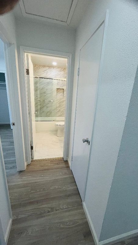 Bathroom, Interior, Marble, Marble Walls, Wood Texture Flooring